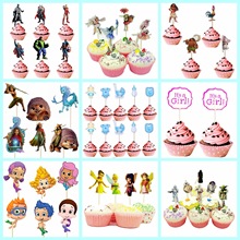 24支卡通双面牙签插旗生日蛋糕插牌插签纸杯蛋糕装饰甜品台水果签