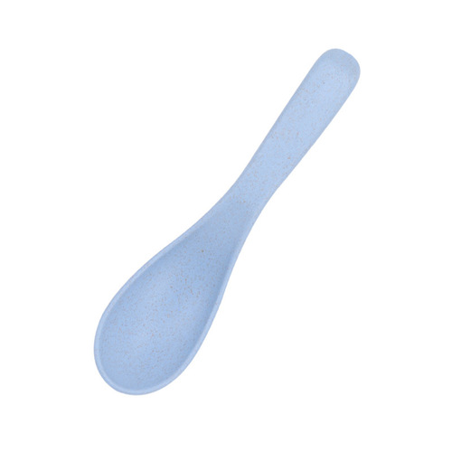 Japanese-style wheat straw round spoon set for home use, children's eating small spoons, ladles, tablespoons, tableware gift, with logo printed