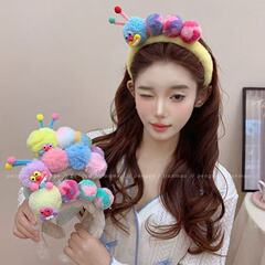 かわいいツイストスティックリトルモンスターヘッドバンド女性のぬいぐるみ洗顔面白い滑り止め毛皮のヘッドバンドヘアアクセサリー秋と冬の新しいスタイル