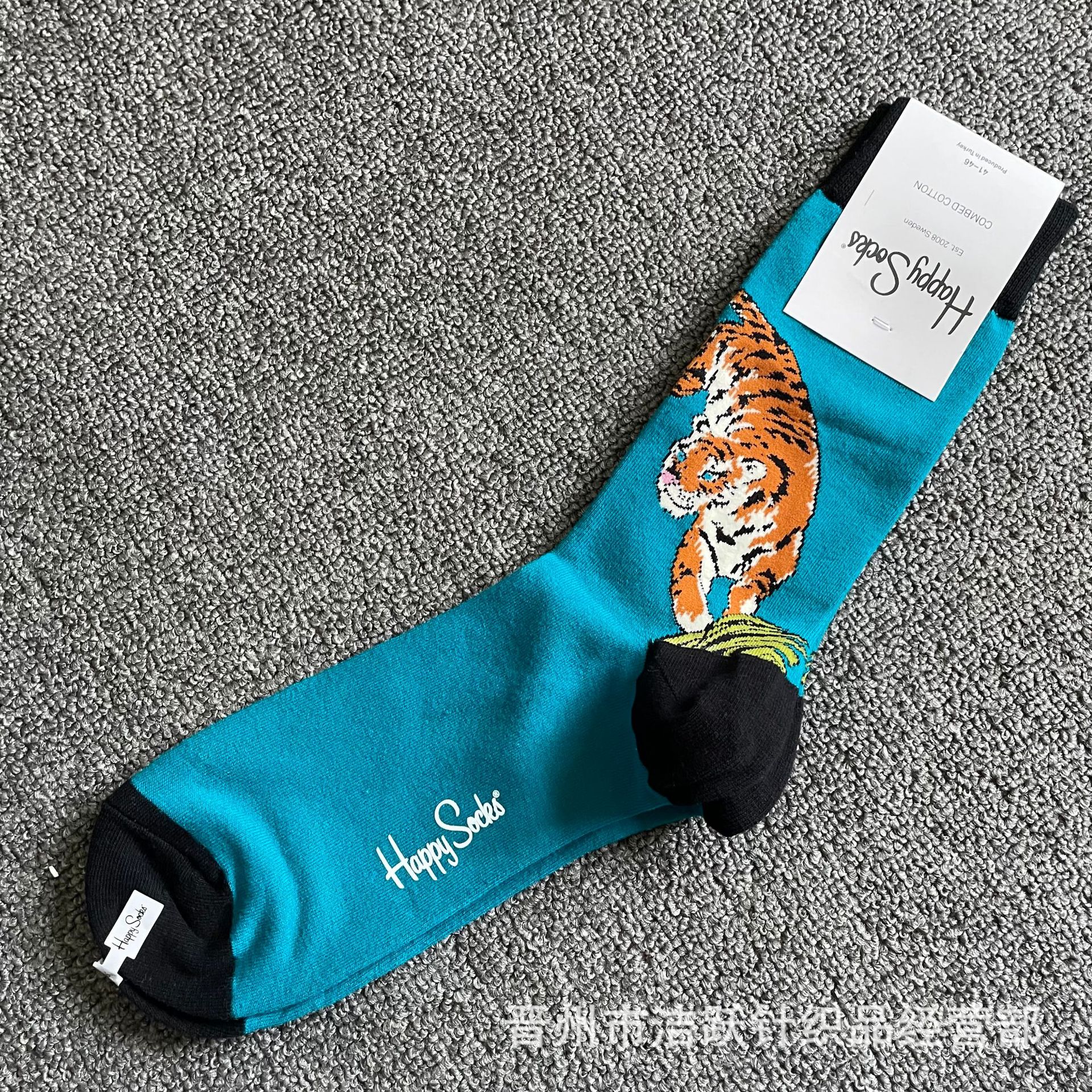 Happy socks新品高品质ハイレザー男性ソックススウェーデンコットンソックスファッションソックスカップルinsロング美脚ソックス