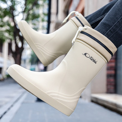 日韓跨境專供中筒雨鞋男款時尚情侶防水束口男士雨靴防滑耐磨水鞋