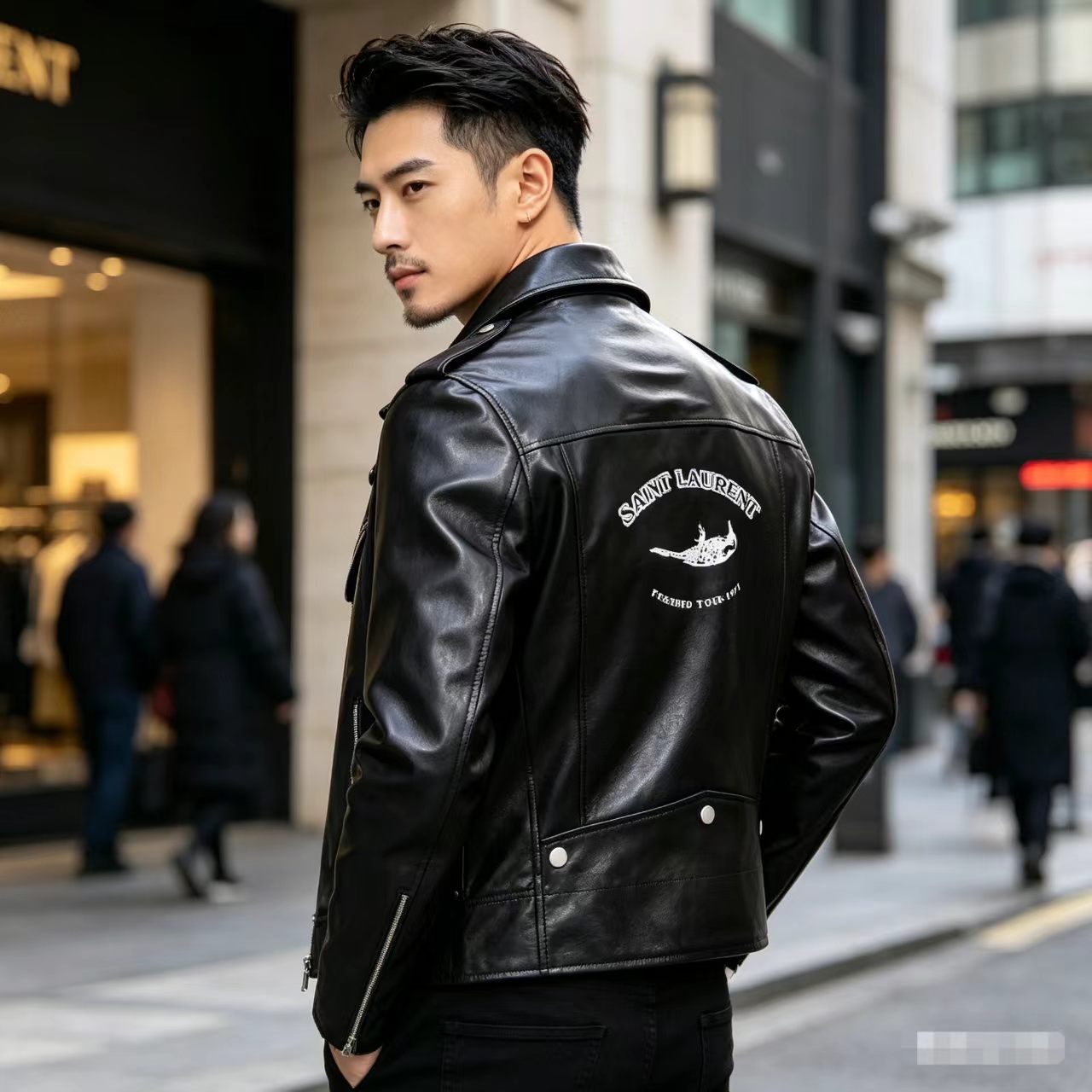 Chaqueta de Cuero para Hombre, Nueva Colección Otoño/Invierno 2026, Estilo Coreano, Corte Ajustado, Tallas Grandes, Chaqueta de Cuero PU Lavado Estilo Motero