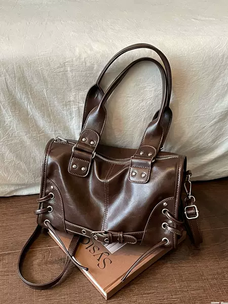 Korean-style handbag, fashionable biker bag, high-end shoulder bag, crossbody pillow bag, niche women's bag