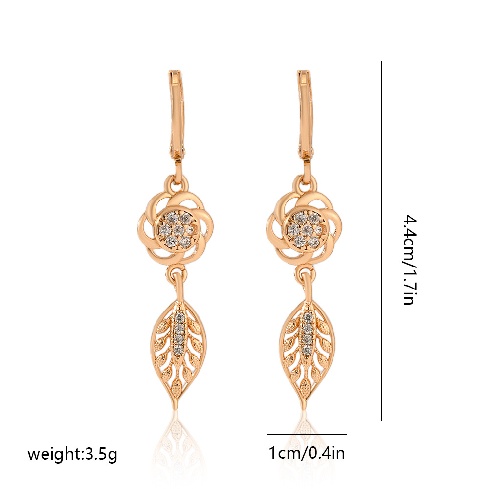 7g Weight Copper Ear Needle Material Zircon Inlay Material Drop Earrings Classification 1 Pair Quantity Date, Tea Party Occasion Copper Material Leaves, Heart Shape, Butterfly Pattern Women's Gender Plating, Inlay Design Modern Style, Classic Style Style 1 Pair Modern Style Classic Style Leaves Heart Shape Butterfly Plating Inlay Copper Zircon Drop Earrings 1