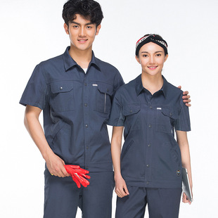 Work clothes custom summer thin cotton short sleeve tooling engineering clothing work clothes welder labor protection clothing wholesale custom