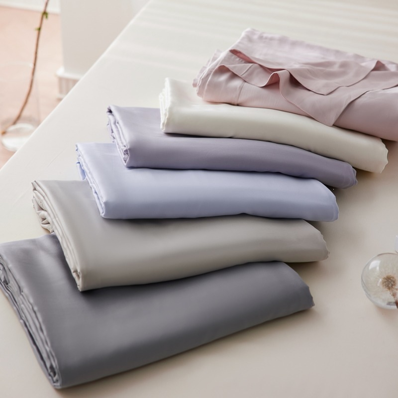Luxury Summer Cool Lyocell Duvet Cover Solid Colour Single Piece_voghion.com