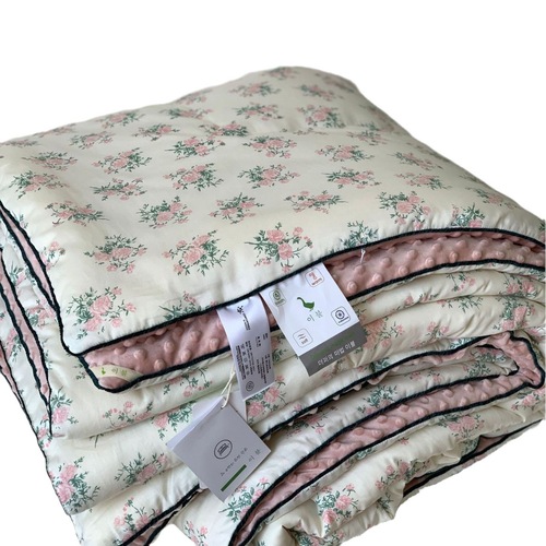 South Korea exports large goose warm velvet beanie quilt machine washable ins retro small floral cotton spring and autumn soybean quilt core