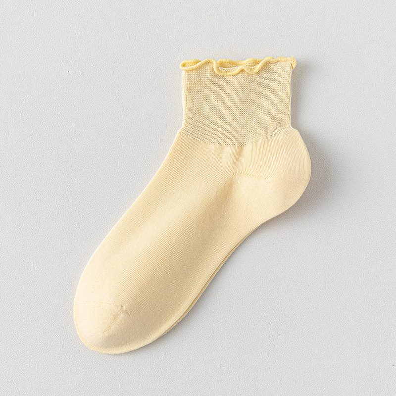 Calcetines de algodón de color sólido para damas verano hongo botón calcetines para mujeres sin hueso cabeza de embalaje independiente calcetines transpirables