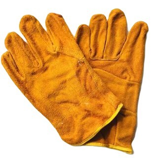 牛皮二层隔热防滑焊接劳保防护烧焊用品黄全掌短全皮电焊手套耐热