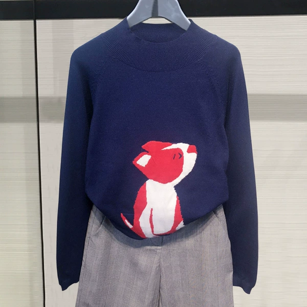 Tibetan blue-geometric dog high collar