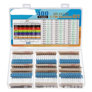 400PCS 1/2W����Ĥ���� 1% ����ֱ����b������ɫ�h��� 1R-1M