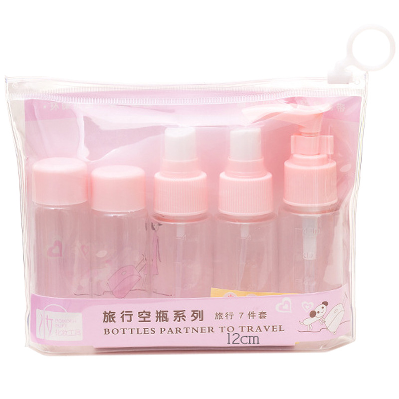 Viaje botella de alcohol pulverizador extrusión desinfectante de manos cosméticos loción botella vacía portátil conjunto
