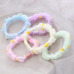 Korean style ins super fairy small size large intestine hair circle new style popular girl forest style organza small daisy hair rope 