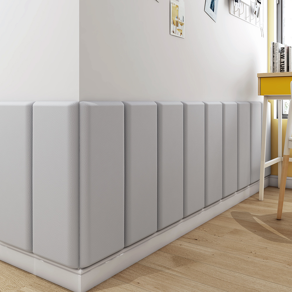 自粘皮革软包儿童房墙围床边床围防撞防磕碰床头墙贴早教中心装饰