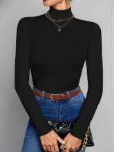 B 39656 Solid thick mock neck top ��ɫ�Ӻ���������