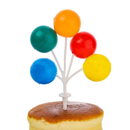 Colorful balloon plug-in Children's Day cake decoration macaron colorful plastic balloon plug-in string baking plug-in card