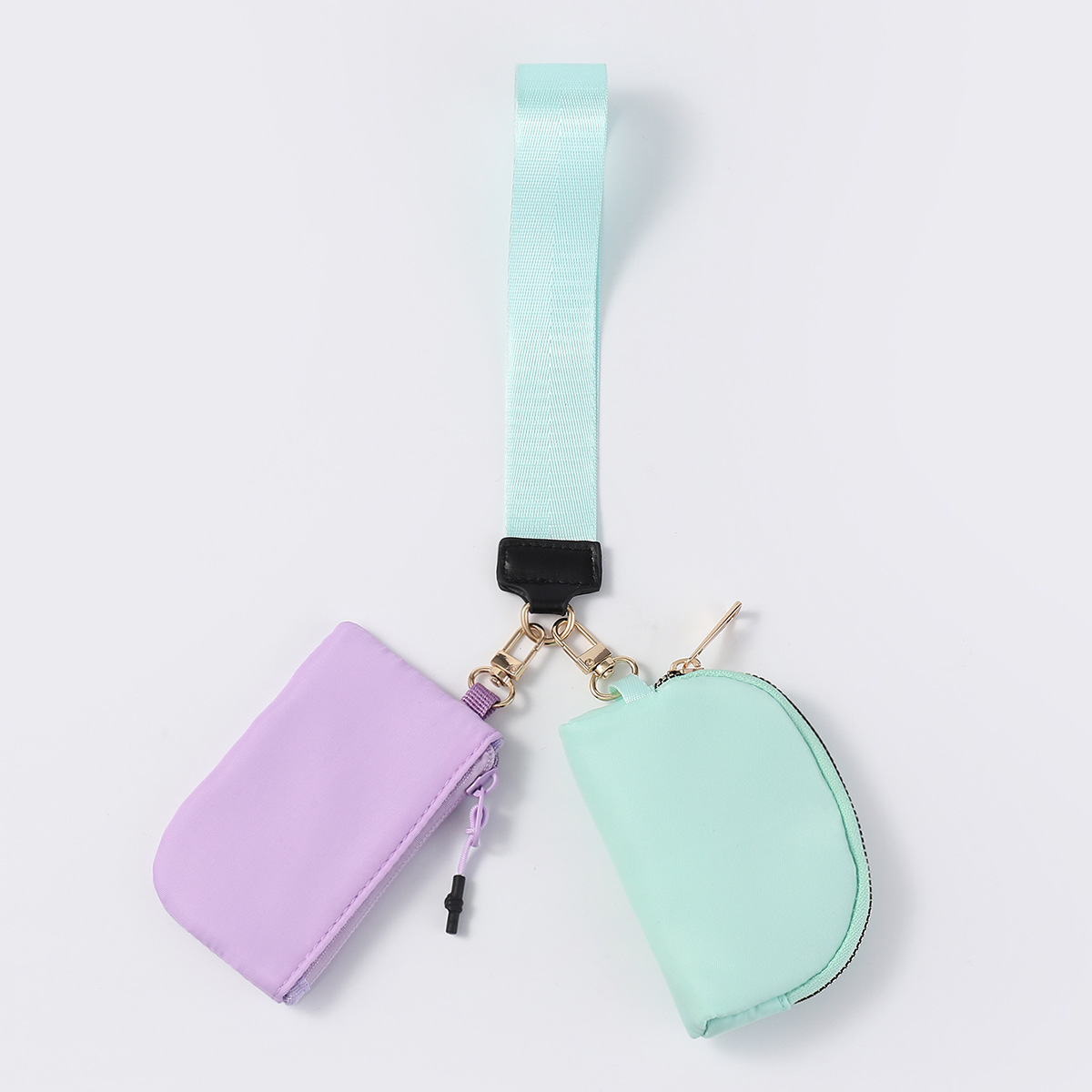 Bolso de muñeca transfronterizo LULU con el mismo estilo Mini bolso de color de moda portátil Estuche para llaves de almacenamiento impermeable de nailon