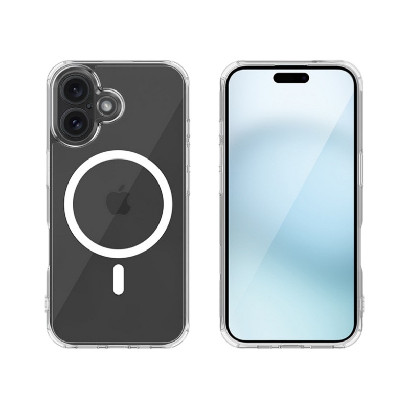 Funda magnética compatible con iPhone 16, funda magnética transparente con carga inalámbrica para Apple 15, funda para teléfono MagSafe e14 image 6
