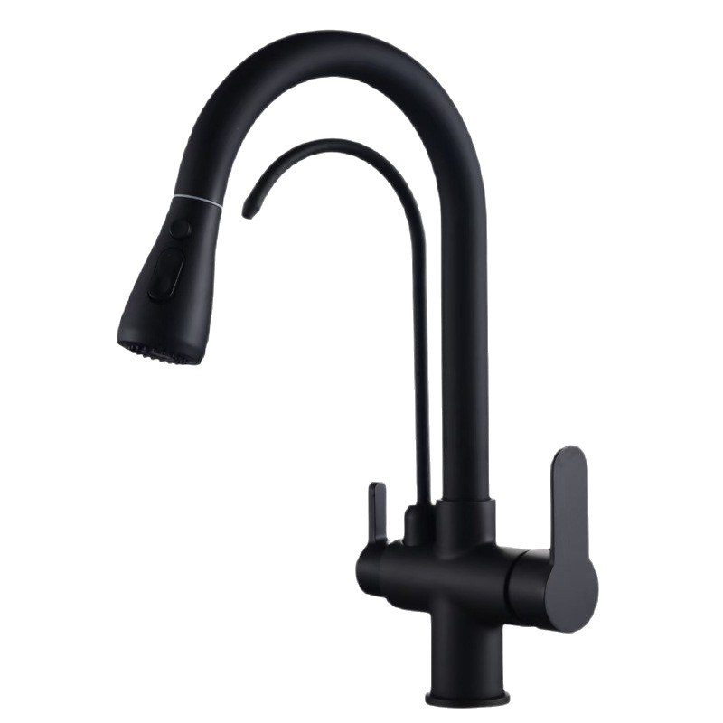Grifo Extraíble de Cocina para Agua Potable de Cobre, Agua Fría y Caliente 3 en 1, para Fregadero