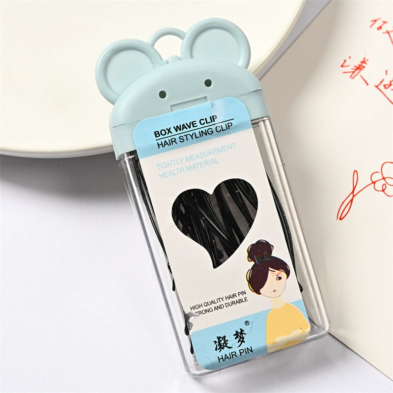 One-Word Hair Clip (Hyuna) — Stainless Steel Korean Candy Bangs Pin, 6 cm, Multi-Color Boxed Set