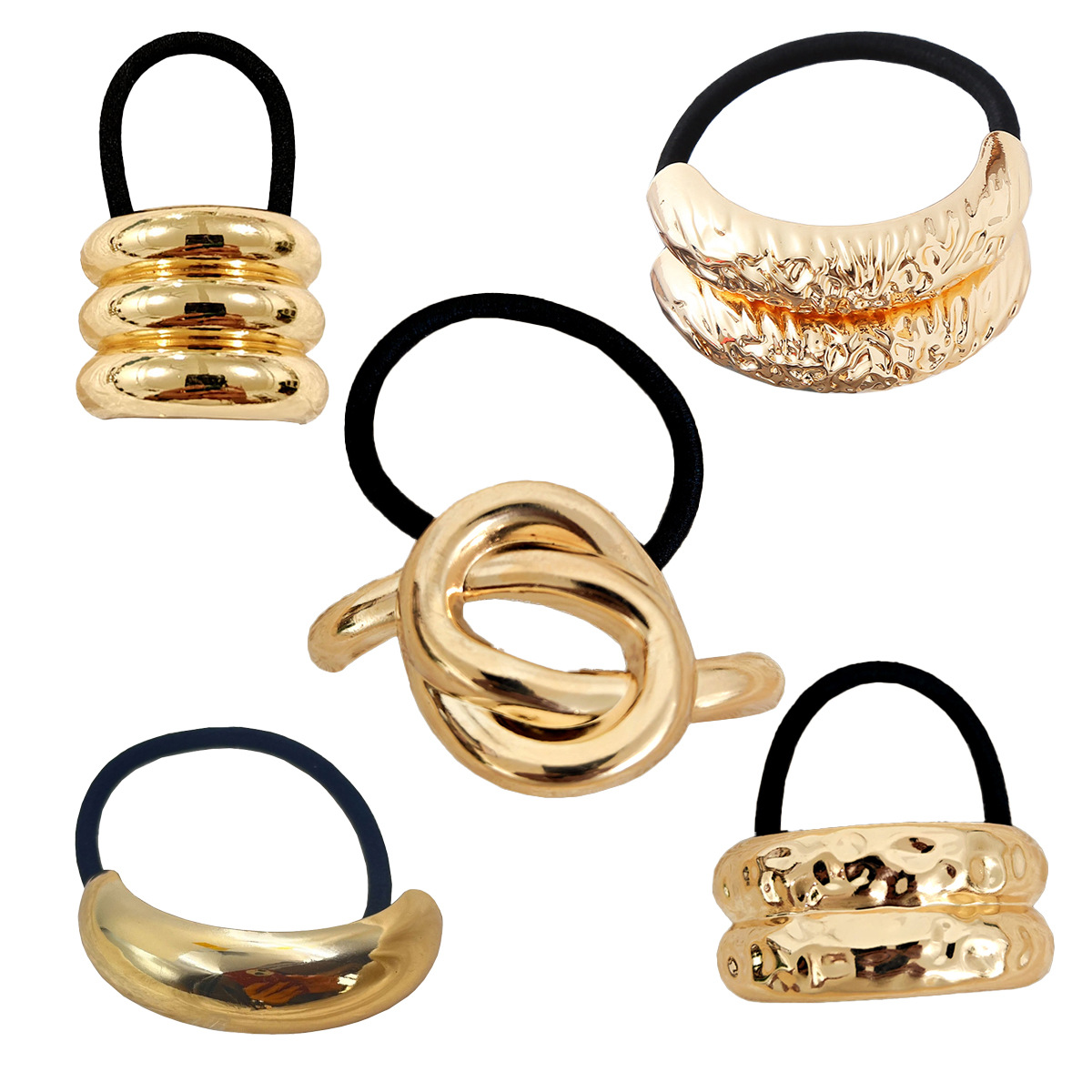 18g Weight Women's Modern Style Classic Style Knot Metal Plating Hair Tie