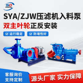 压滤机专入料泵SYA双叶轮洗砂洗煤厂环保矿用进料耐磨泵