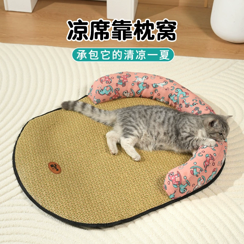 Летний коврик из ротанга для кошек и собак, универсальный спальный матрас для собак на все времена года, необходимые вещи для выращивания котят и собак маленького размера.