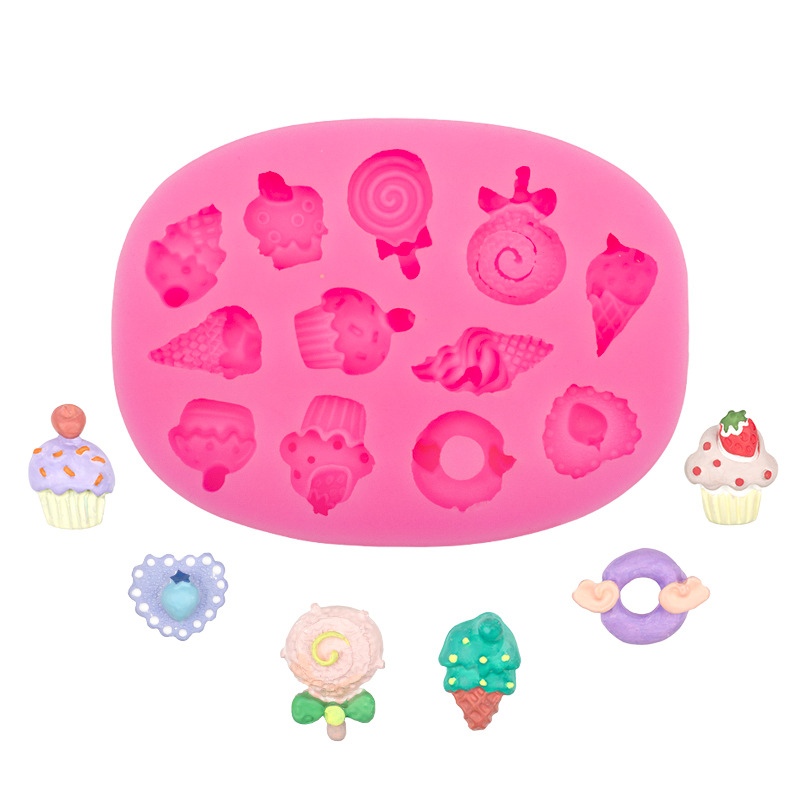 Cake Fruit Lollipop serie aromaterapia piña helado cono forma molde de silicona fondant chocolate