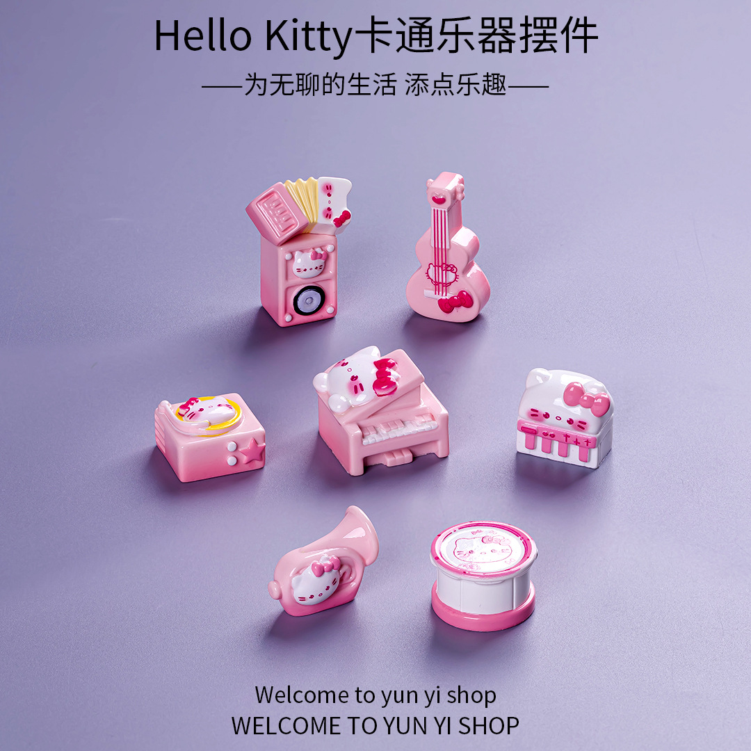微景观小摆件创意仿真小猫乐器 diy装饰品微缩娃娃屋车载桌面摆件