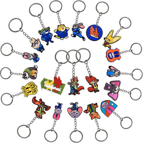 Crazy Animal City 20 key chains gift key chain accessories diy schoolbag pendant pvc soft rubber bag accessories