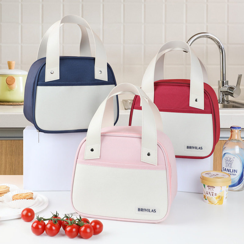 Nuevo bolso de lonchera a juego de color de dopamina, bolso de arroz con cinturón, bolso de aislamiento trapezoidal, bolso bento, bolso de viaje para el trabajo, almuerzo