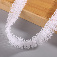 3cm白色褶皺無彈蕾絲花邊帶手工DIY服飾裙邊絲襪邊輔料花邊批發