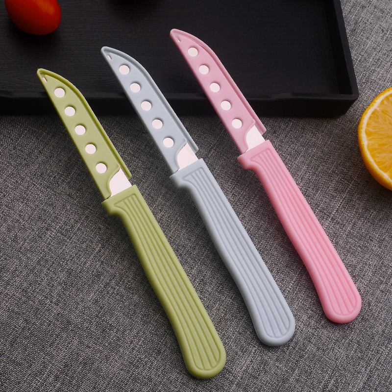 Con juego de cuchillos, cuchillo conveniente, cuchillo de cáscara, pelador, corte de frutas, cuchillo simple para el hogar, mini cuchillo de frutas de acero inoxidable