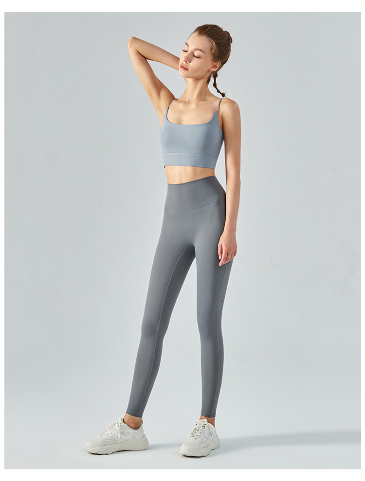 Simple Style Solid Color Nylon Brushed Fabric Strap Active Tops Vest Jogger Pants display picture 15