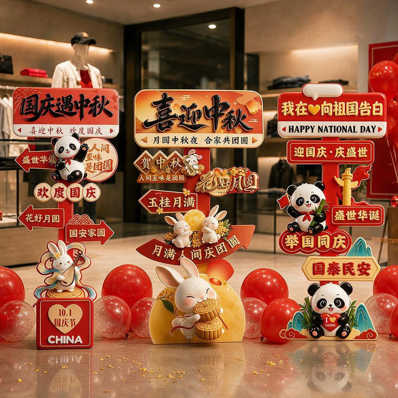 Mid-Autumn Festival and National Day decoration KT board pillars for malls, stores, companies, schools, beauty salons, event atmosphere and scene layout Mid-Autumn Festival and National Day decoration KT board pillars for malls, stores, companies, schools, beauty salons, event atmosphere and scene layout