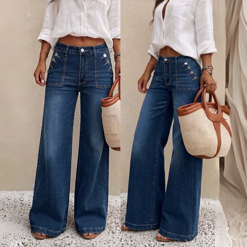 Cross-border bestsellers include Amazon, TEMU, and SHEIN women's stretch pocket buttoned straight-leg pants