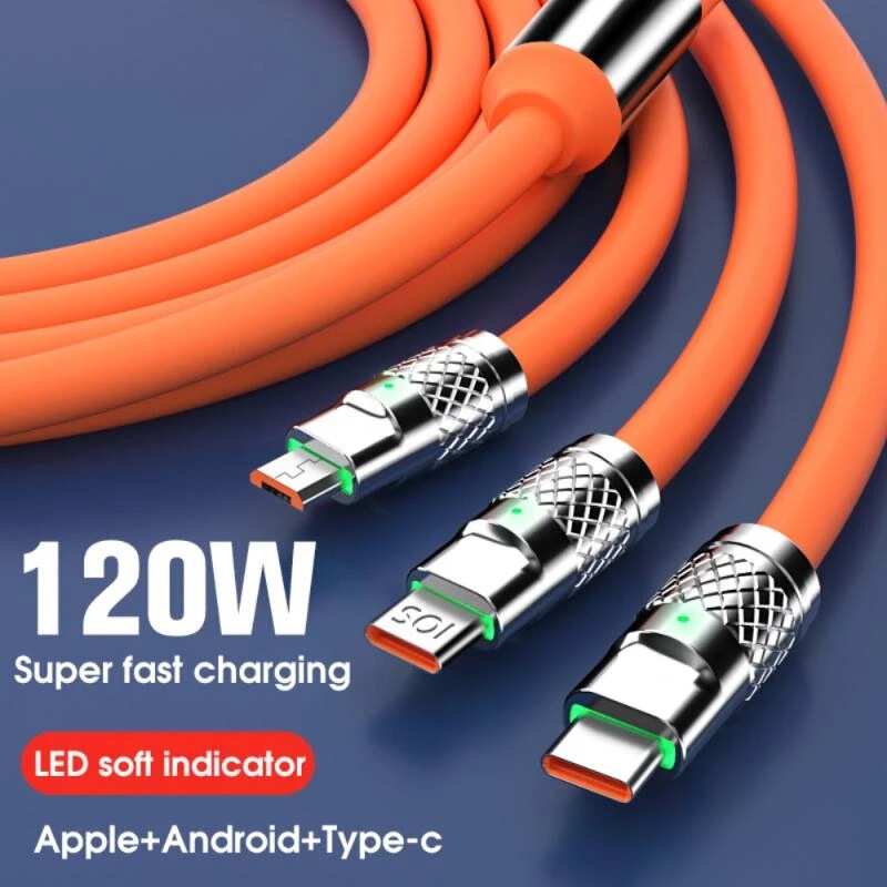 120W Zinc Alloy 6A Fast Charging Line 1.2m for Type C Line IOS/C/Micro 120W Zinc Alloy 6A Fast Charging Line 1.2m for Type C Line IOS/C/Micro