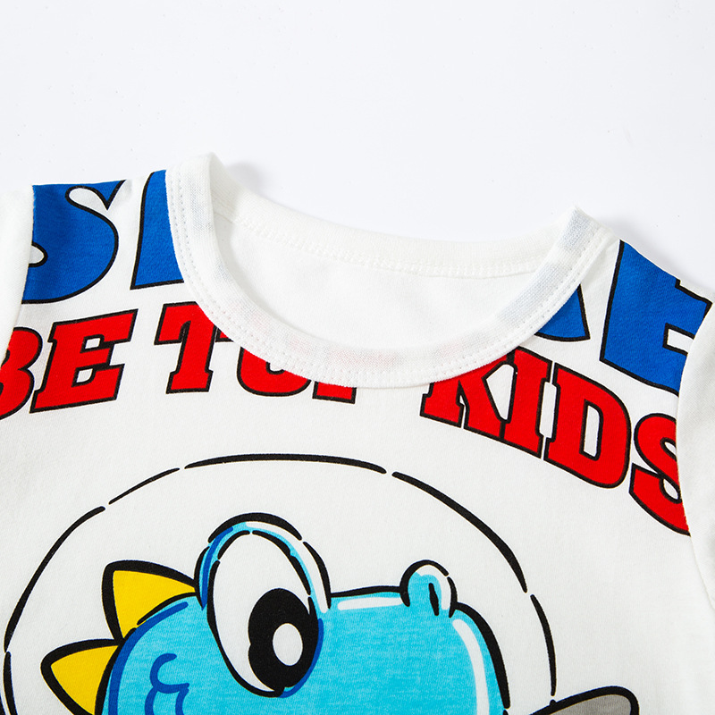 2023 nuevos niños de dibujos animados dinosaurio Camiseta de manga corta lindo bebé Top camiseta de los muchachos entrega directa de fábrica