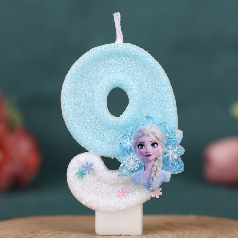 卡通公主艾莎数字0-9生日蜡烛蛋糕派对蜡烛跨境亚马逊希音数字蜡|undefined