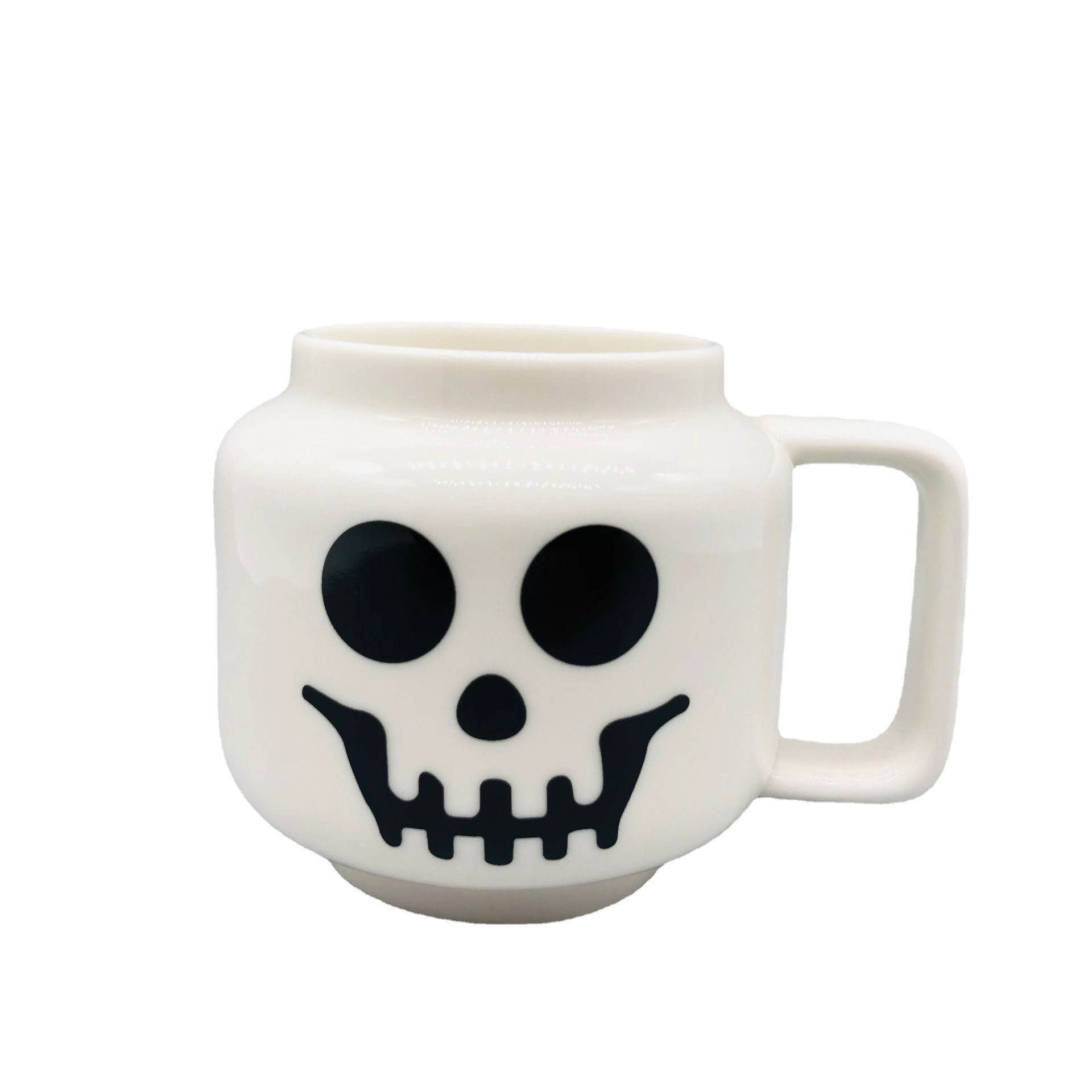 Expresión facial linda taza de cerámica pequeña cabeza de muñeca taza de cerámica linda cara sonriente taza de bebida taza de regalo para niños