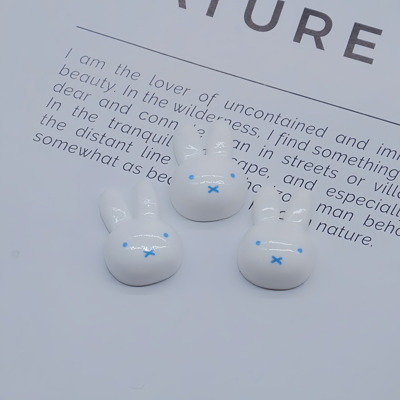 Miffy adorable cabeza de conejo resina de manicura accesorios hechos a mano pegamento crema diy clip para el cabello accesorios para el cabello con cáscara de teléfono móvil agujero zapatos agujero image 11