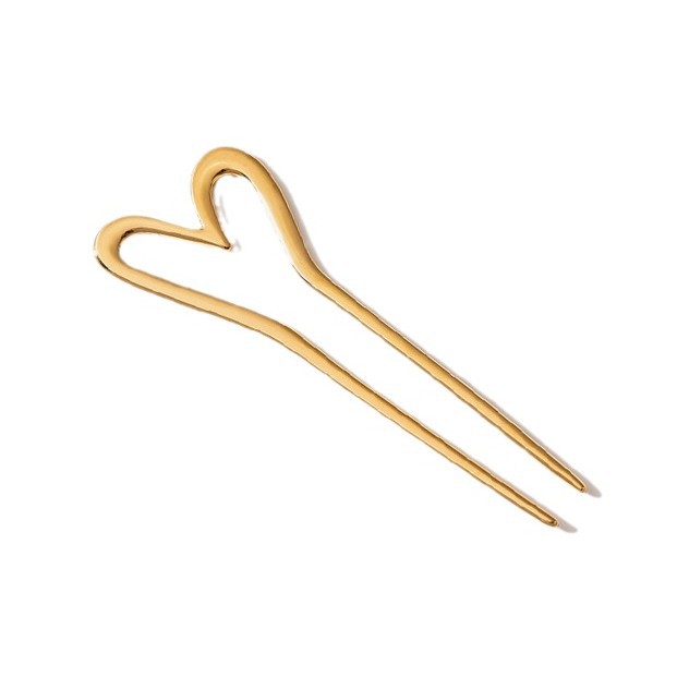 Tina transfronteriza amor acero inoxidable chapado 18K oro disco bola pelo pinzas de pelo joyería de moda para mujeres al por mayor