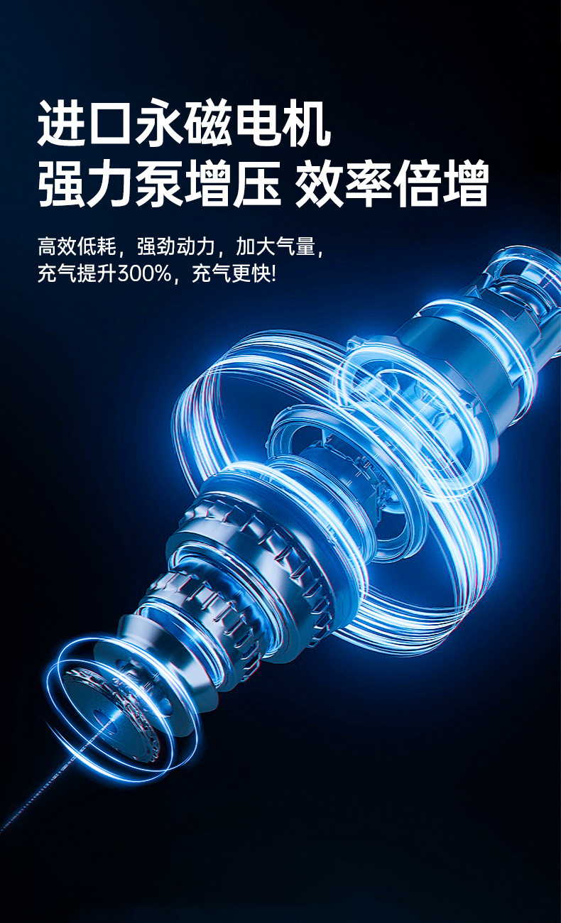 Cross-Border New Portable Car Air Pump Smart Digital Display Car Motorcycle Bicycle Basketball Wireless Air Pump