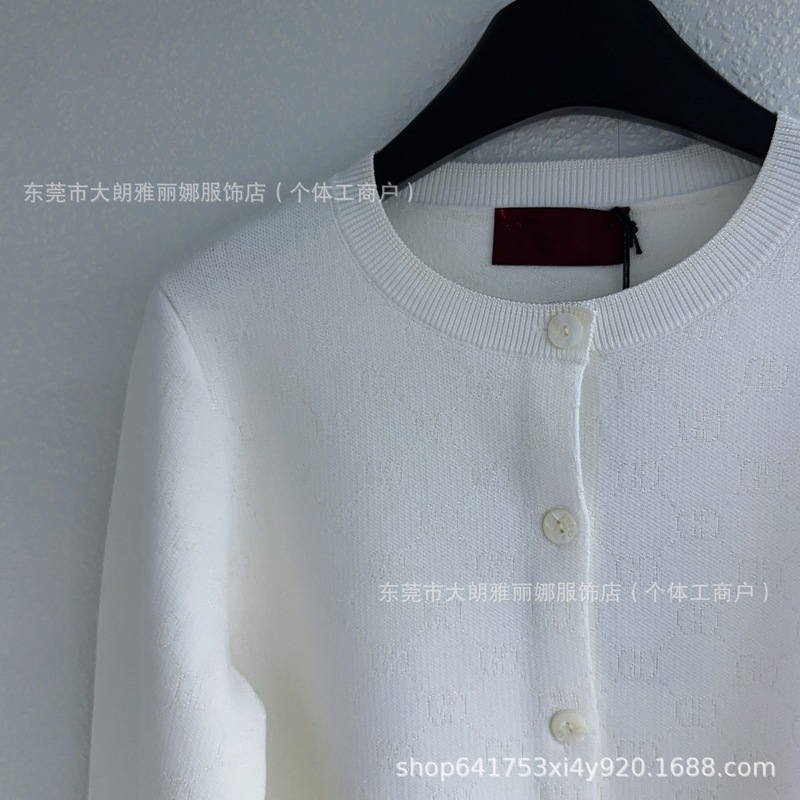 深圳南油货～高版本G家系列L老花GG提花圆领长袖针织开衫女|undefined
