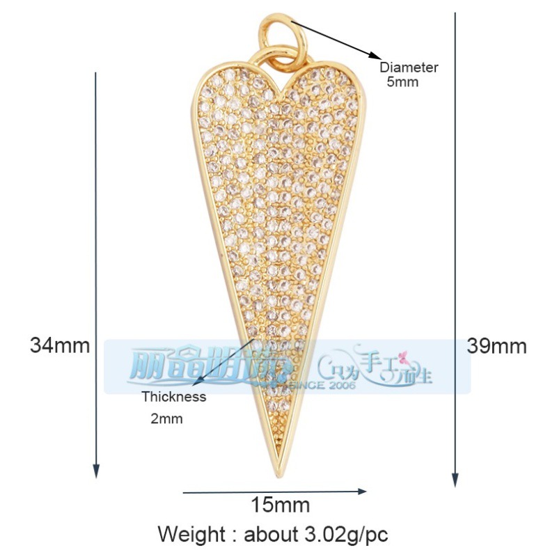 3g Weight Pendant Jewelry Making Type DIY Jewelry Accessories Classification 1 Piece Quantity Copper Material Heart Shape Pattern Hip-Hop, Vintage Style Style 1 Piece Copper Heart Shape Pendant 19