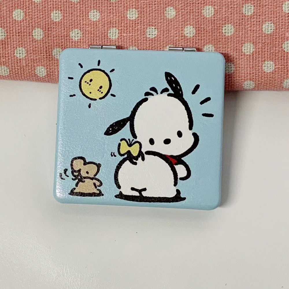 Nuevo perro Pacha osos de fresa doble cara plegable espejo de maquillaje tienda en línea tienda de espejo pequeño fábrica al por mayor