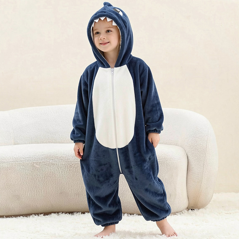 Pijamas de franela de una pieza con dibujos animados de animales para niños Michley, monos navideños infantiles transfronterizos, disfraces para actuaciones.