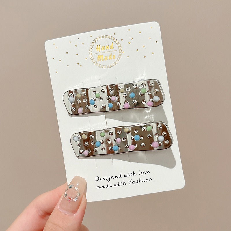 Zhao LuSi con ondas puntuales de metal cabello clips boca mujer adorable clips lateral frisa clips tocado clip de cabello