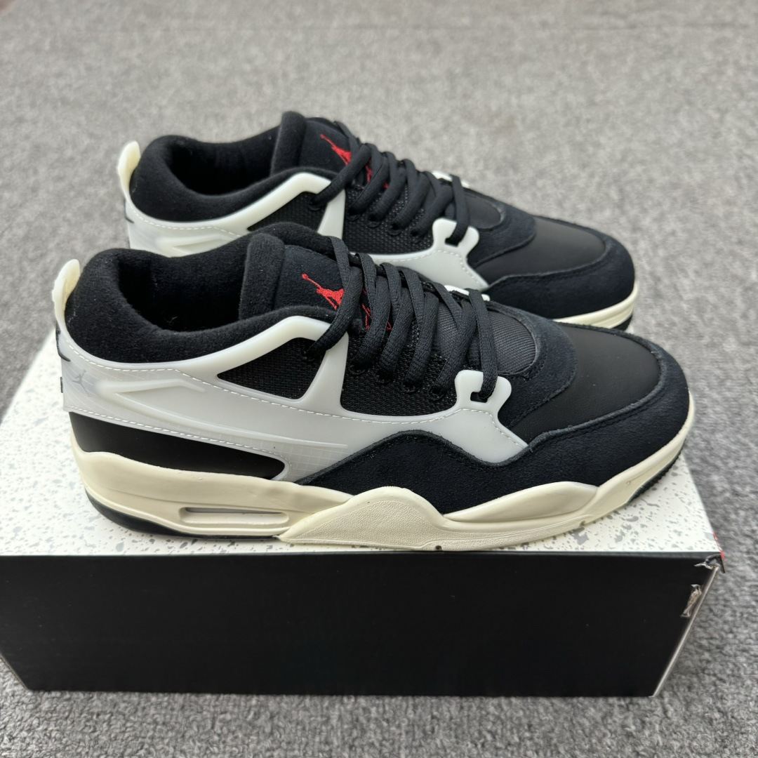 Putian estilo caliente aj4 RM marca compartida baja suela gruesa negra y amarilla aumento hombres y mujeres retro campus pareja zapatos deportivos comercio exterior