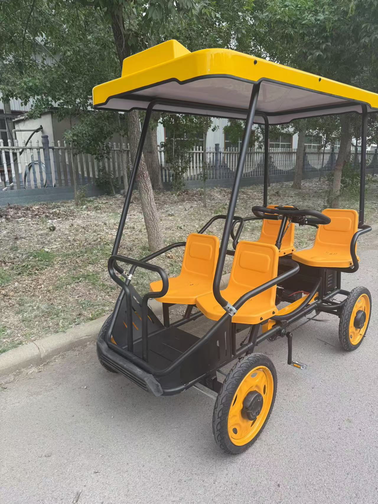Wholesale Tourist Site Pedal Bicycles, 4-Seater Vehicles, Sightseeing Vehicles, Qr Code Cartoon Electric Shuttles